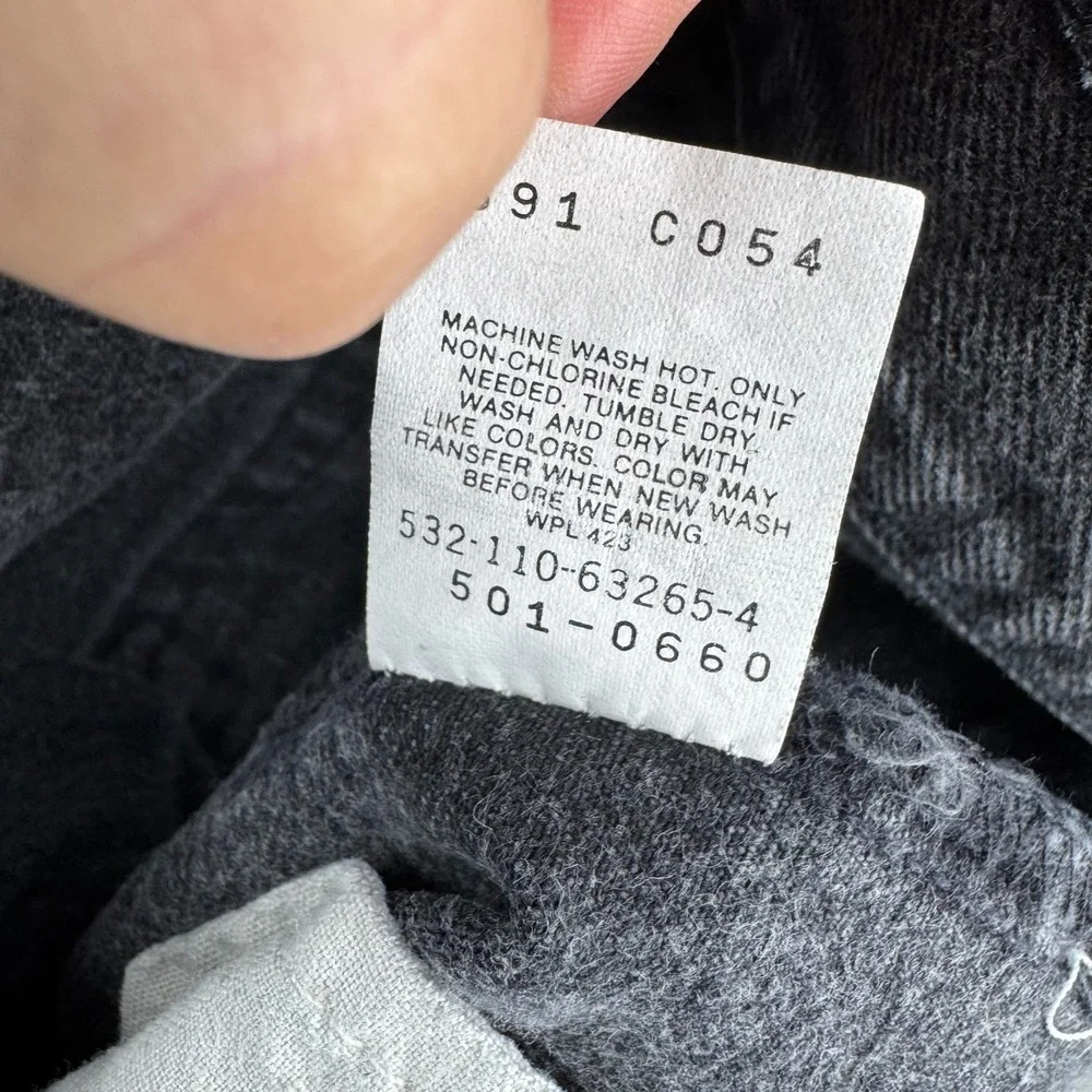 Vintage Levis Jeans Mens 29x32 (Fits 28x30) Black‎ 501 Straight 90s Made in USA